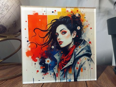 Œuvre sous verre acrylique