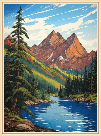 Montagnes et lac